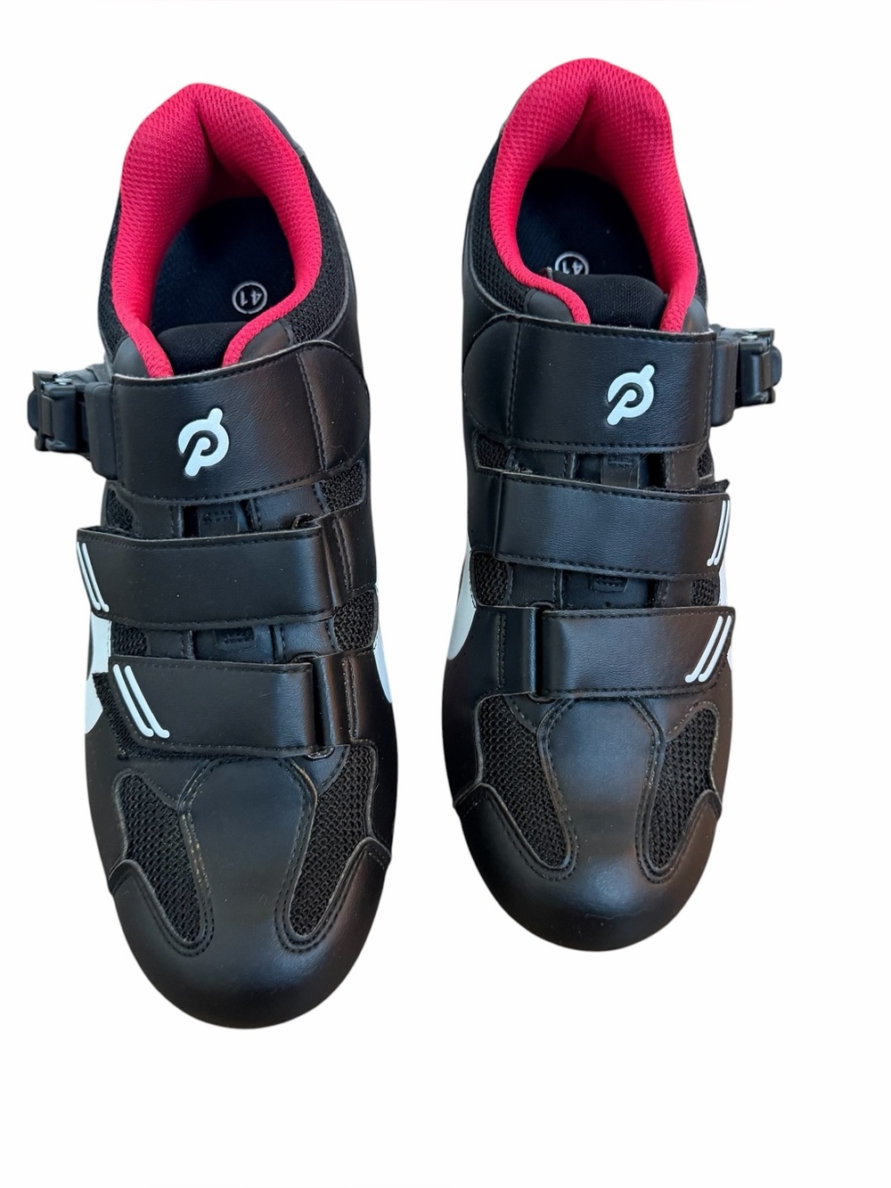 Peloton Cycling Shoes Sporty Black Red White Cleats Spin Bike Workout Size 41‎